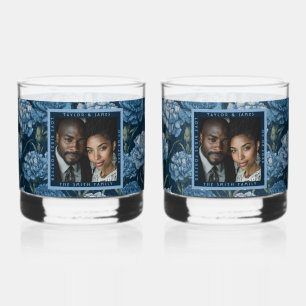 Blissful Carnation Charm Botanical Wedding Whiskey Glass