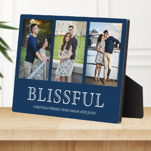 Blissful Christmas 3 Photo Collage Plaque