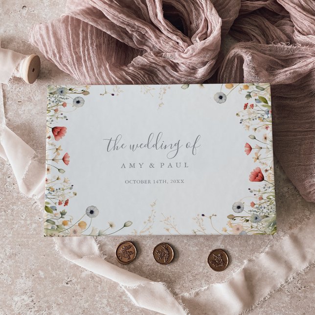 Blissful Colourful Boho Wildflower Wedding Guest Book (Creator Uploaded)