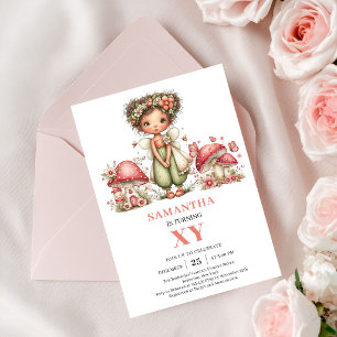 Blissful Fairy 2nd Birthday Blush Floral Invitatio Invitation