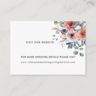 Blissful Floral Dusty Blue Website (or other) Enclosure Card