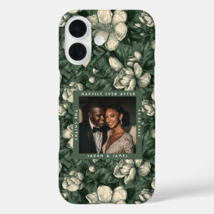 Blissful Green Gardenias Themed Wildflower Wedding iPhone 16 Case