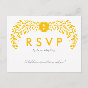 Blissful Laurel RSVP Postcard EDITABLE COLOR
