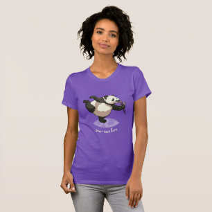 Blissful Panda Smelling Blossom Flowers With Text T-Shirt