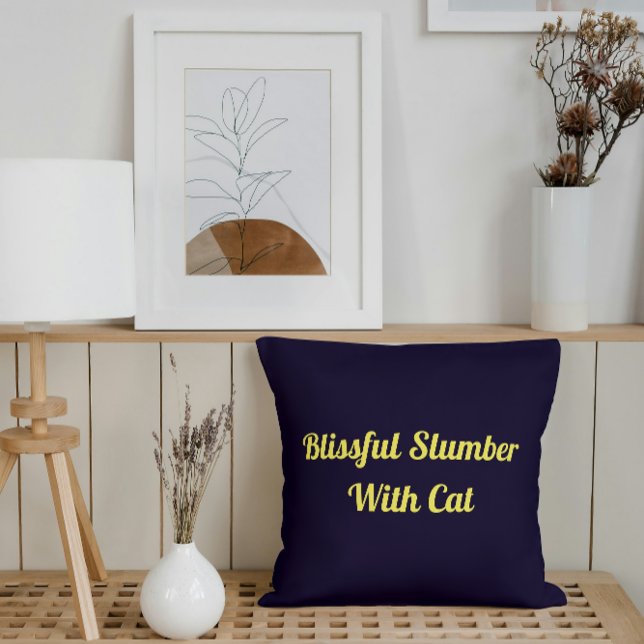 Blissful Slumber With Cat Personalised Pet Dreams Cushion (Creator Uploaded)