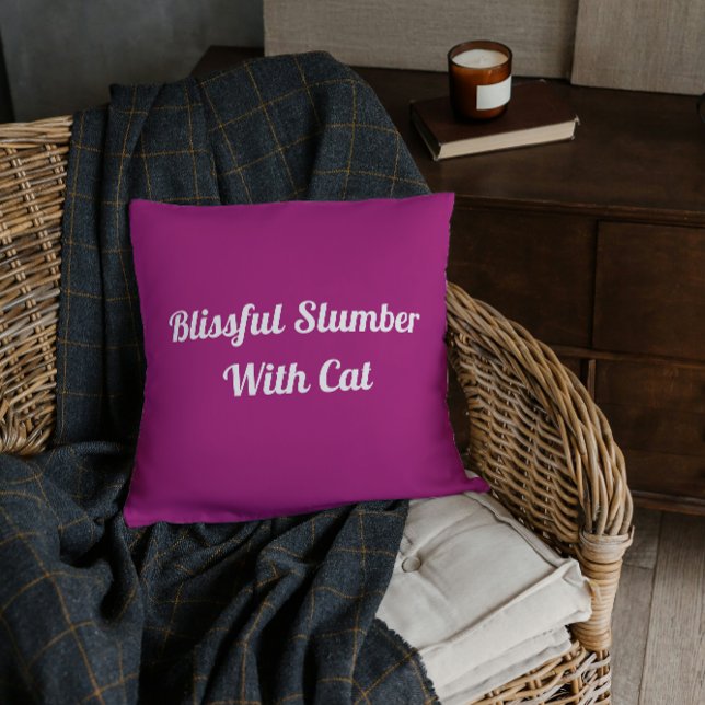 Blissful Slumber With Cat Personalised Pet Purple Cushion (Creator Uploaded)