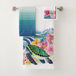Blissful Waves & Turtle Customisable Towel Set