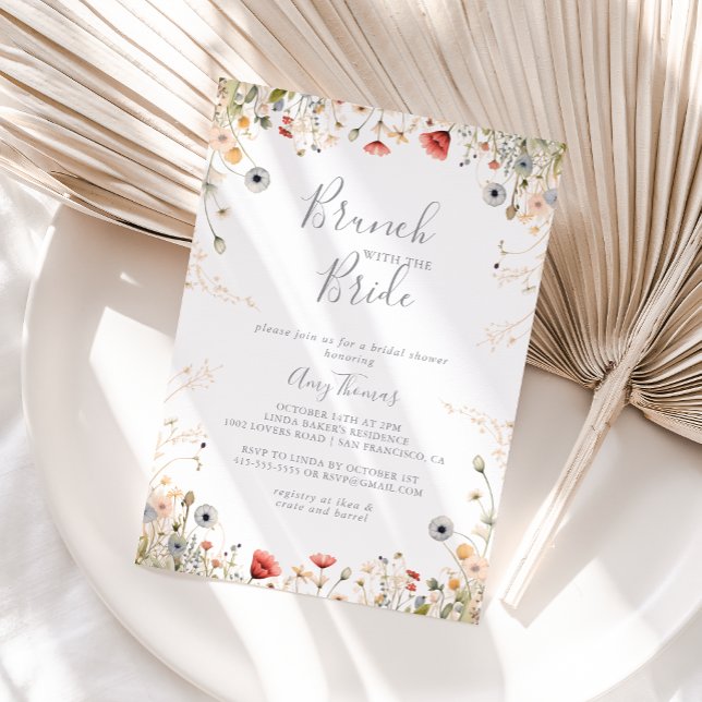Blissful Wildflower Brunch with the Bride Shower Invitation (Creator Uploaded)