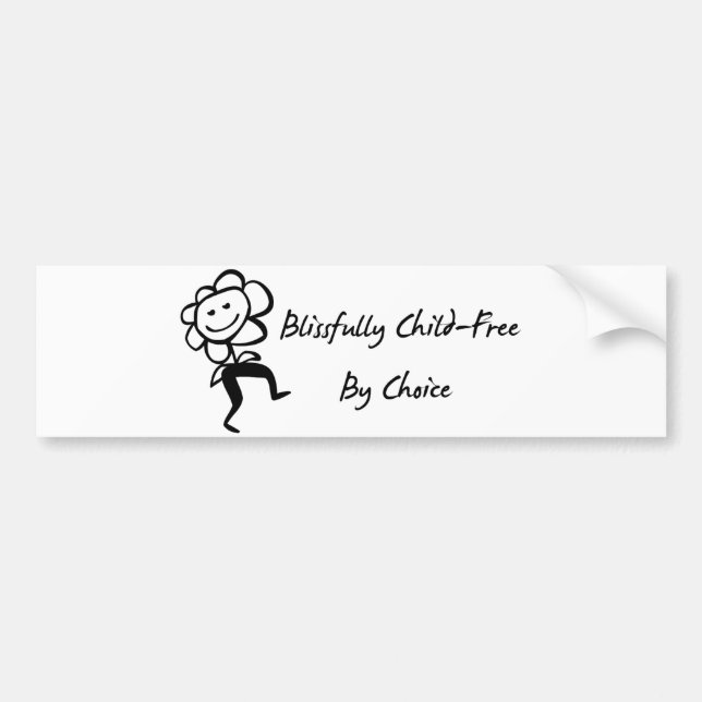 Blissfully Child-Free Bumper Sticker (Front)
