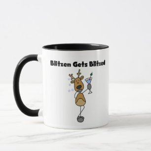 Blitzen Gets Blitzed Funny Holidays Mug
