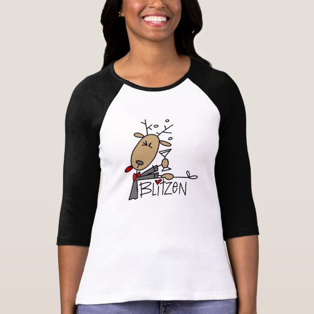 Blitzen Reindeer Christmas Tshirts and Gifts (Front)