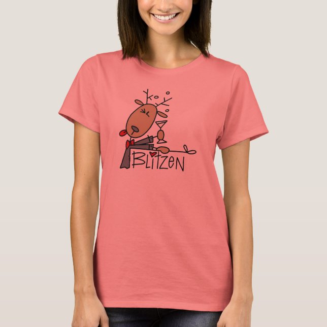Blitzen Reindeer Christmas Tshirts and Gifts (Front)