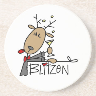 Blitzen Reindeer Christmas Tshirts and Gifts Coaster