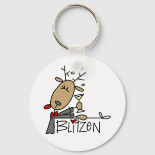 Blitzen Reindeer Christmas Tshirts and Gifts Key Ring