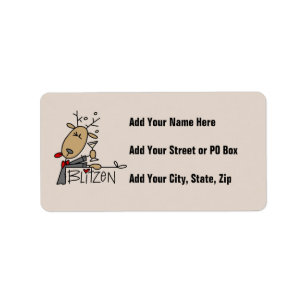Blitzen Reindeer Christmas Tshirts and Gifts Label