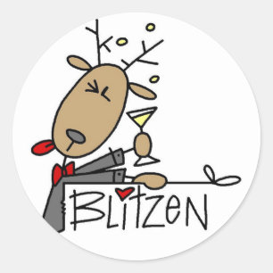 Blitzen Reindeer T-shirts and Gifts Classic Round Sticker