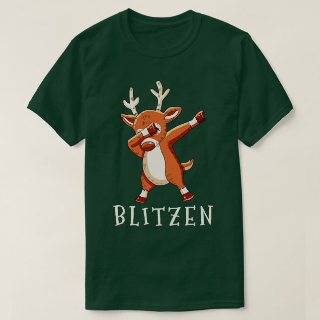 BLITZEN Santas Reindeers Family Matching Christmas T-Shirt (Design Front)
