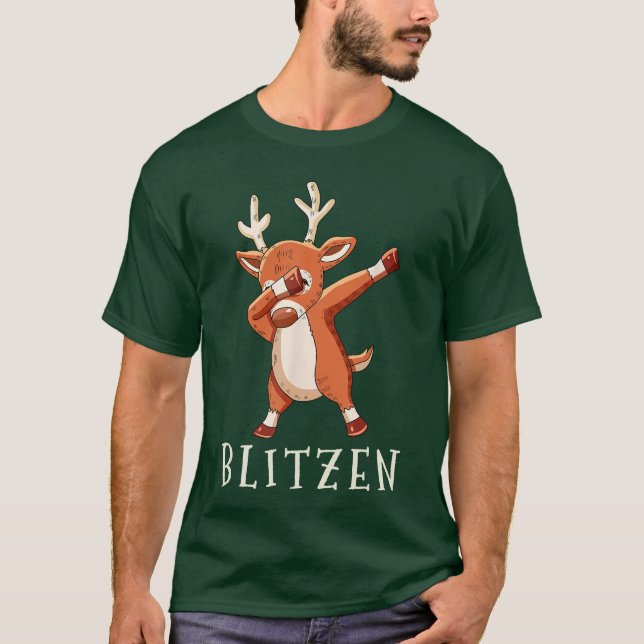 BLITZEN Santas Reins Family Matching Outfit Christ T-Shirt (Front)