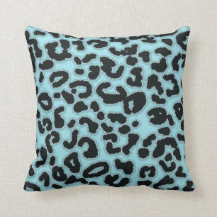 Blizzard Blue Leopard Animal Print Cushion