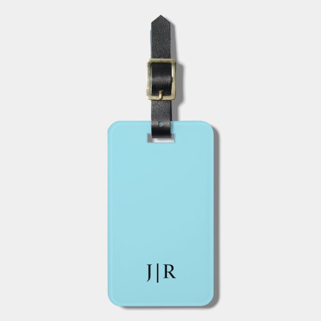 Blizzard Blue Solid Colour Luggage Tag (Front Vertical)