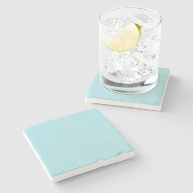 Blizzard Blue  (solid colour)   Stone Coaster (Side)