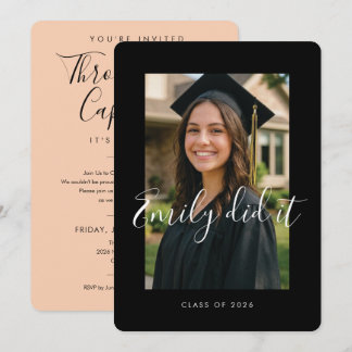 BLK & ORANGE 2026 | Graduation Invite with Photo