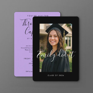 BLK & PURPLE 2026   Graduation Invite with Photo