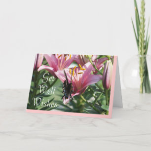Blk Swallowtail on Mauve Lily- make any occasion Card