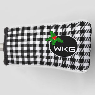 Blk/White Christmas Custom Golf Blade Putter Cover