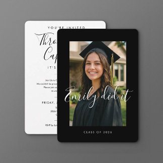 BLK & WHT 2026 | Graduation Invite with Photo