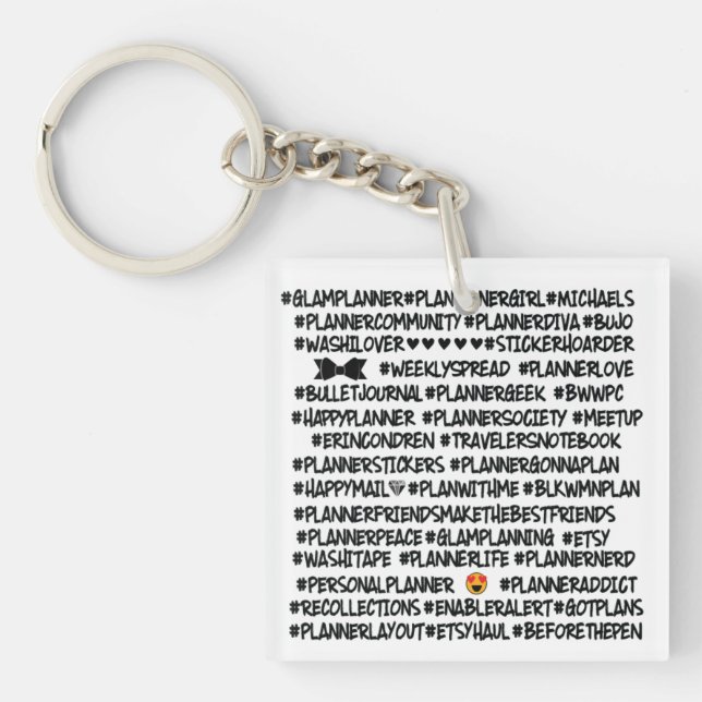 #BLKWMNPLAN Hashtag Planner Keychain (Front)