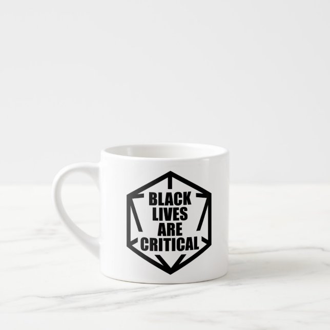 BLM Black Lives are Critical [B&W] Espresso Cup (Left)