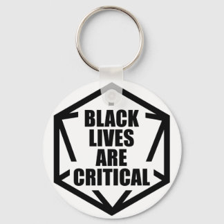 BLM Black Lives are Critical [B&W] Key Ring
