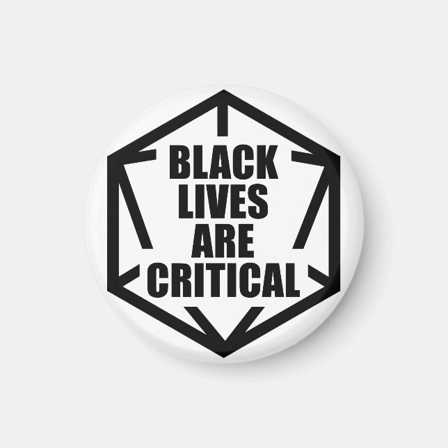 BLM Black Lives are Critical [B&W] Magnet (Front)