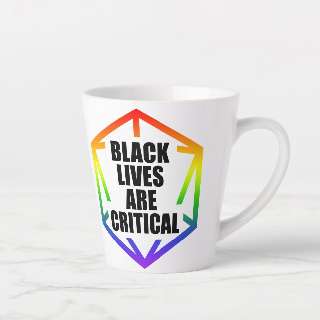BLM Black Lives are Critical [LGBTQ+] Latte Mug (Right)