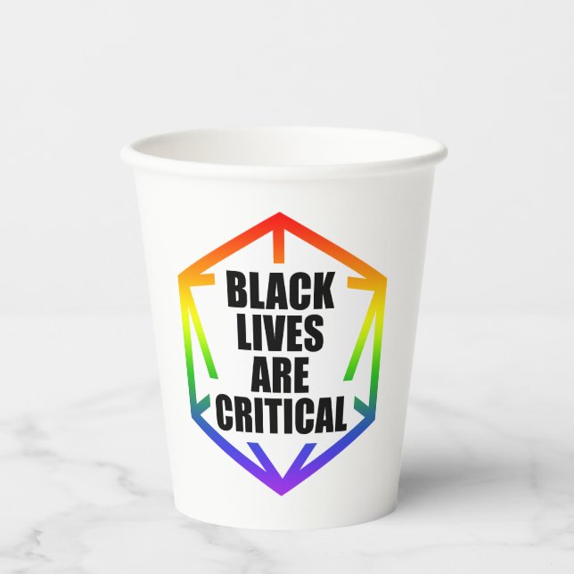 BLM Black Lives are Critical [LGBTQ+] Paper Cups (Front)
