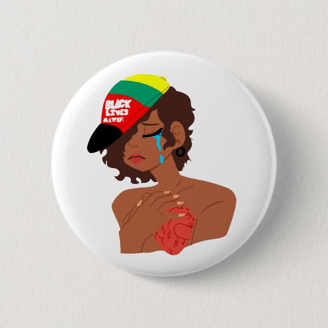 BLM Black Woman's Tears Button (Front)
