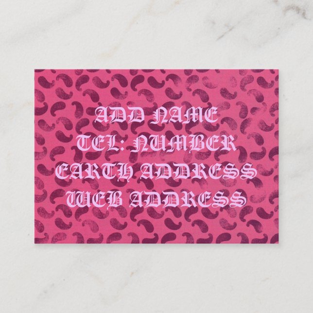 Blob  Pink and Crimson Business Card (Front)