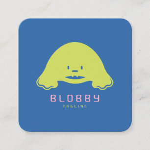 Blobby Character Logo Fun Mascot Brand Design Square Business Card
