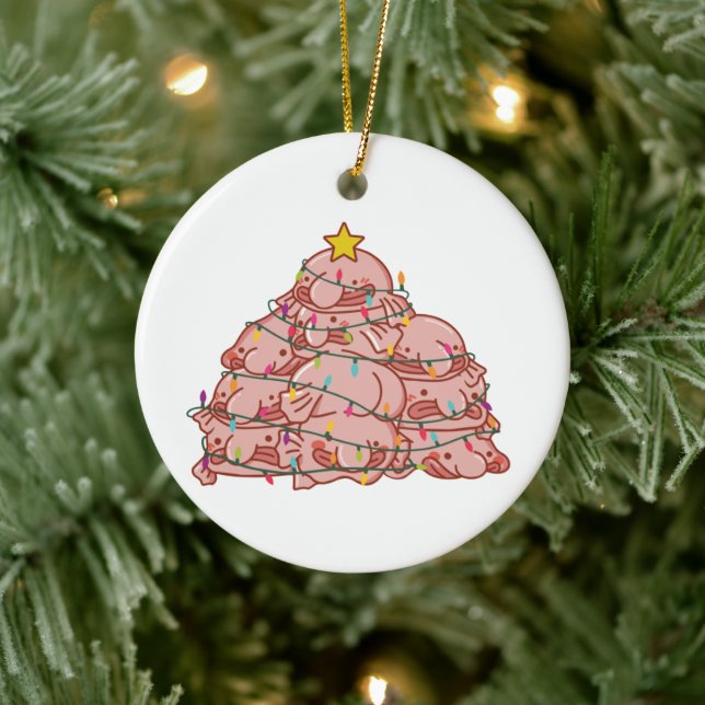 Blobfish Christmas Tree Funny Animal Christmas Cer Ceramic Tree Decoration (Tree)