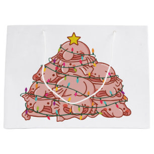 Blobfish Christmas Tree Funny Animal Christmas Lar Large Gift Bag