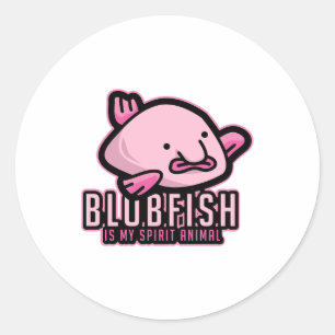 Blobfish Is My Spirit Animal Ugly Fish Animal Gift Classic Round Sticker