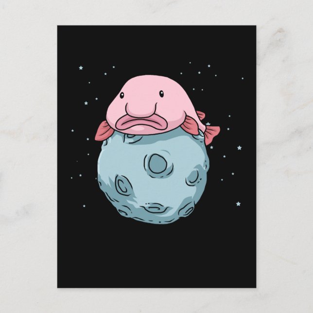 Blobfish Moon Astronaut Gift Kids Blobfish Postcard (Front)