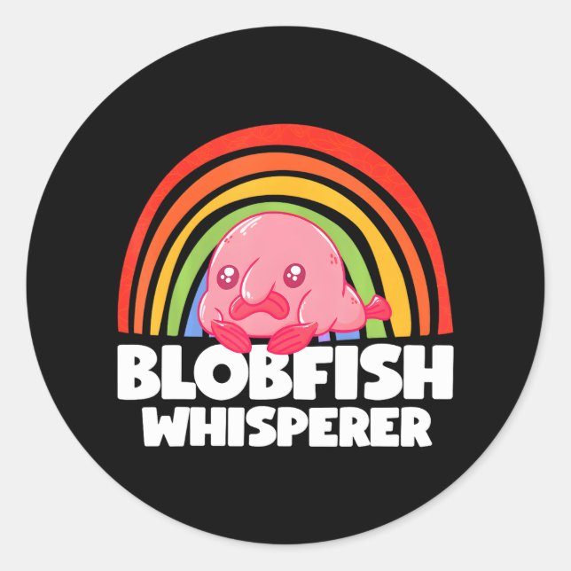 Blobfish Whisperer Blobby Cute Sea Animal Lovers Classic Round Sticker (Front)