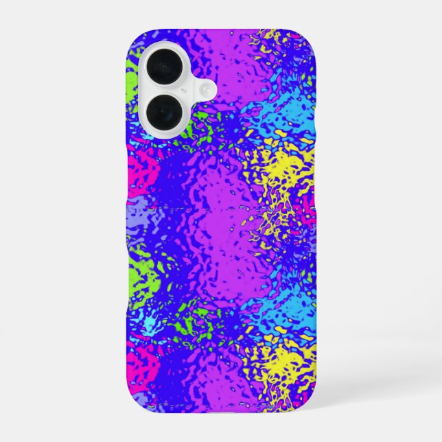 Blobules Under Glass iPhone 16 Case (Back)