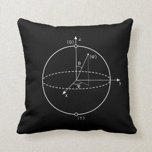 Bloch Sphere   Quantum Bit (Qubit) Physics / Math Cushion