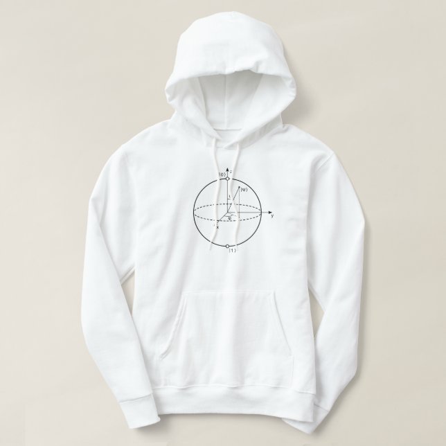 Bloch Sphere | Quantum Bit (Qubit) Physics / Math Hoodie (Design Front)