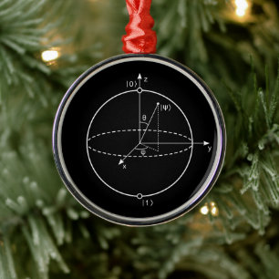 Bloch Sphere   Quantum Bit (Qubit) Physics / Math Metal Tree Decoration