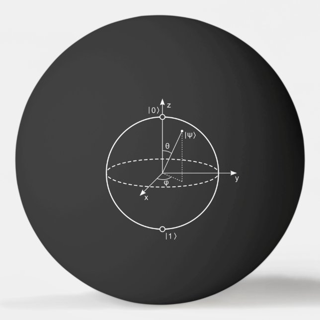 Bloch Sphere | Quantum Bit (Qubit) Physics / Math  Ping Pong Ball (Front)