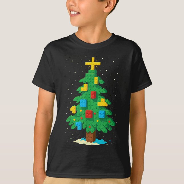 Block Building Builder Brick Master Builder Christ T-Shirt (Front)